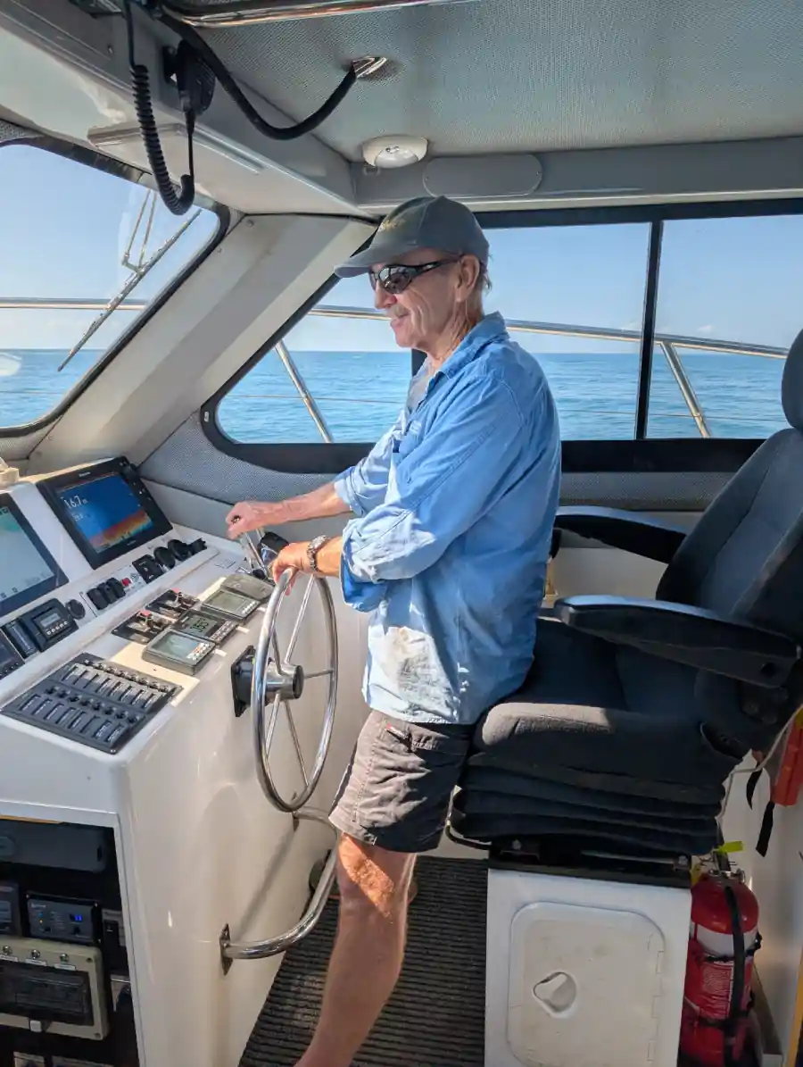 Senior Research Technician Wayne Baldwin, captain of Malara