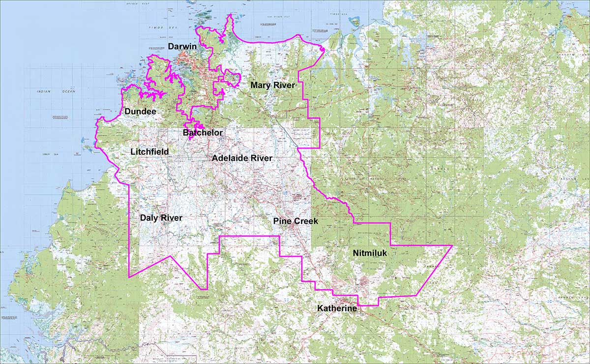 Map of NT showing survey area